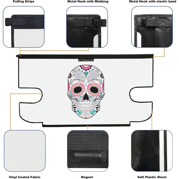Shadeidea Cargo Tonneau Cover Jeep Wrangler JKU 4-Door (2007–2018) – Sugar Skull - Picture 4 of 7